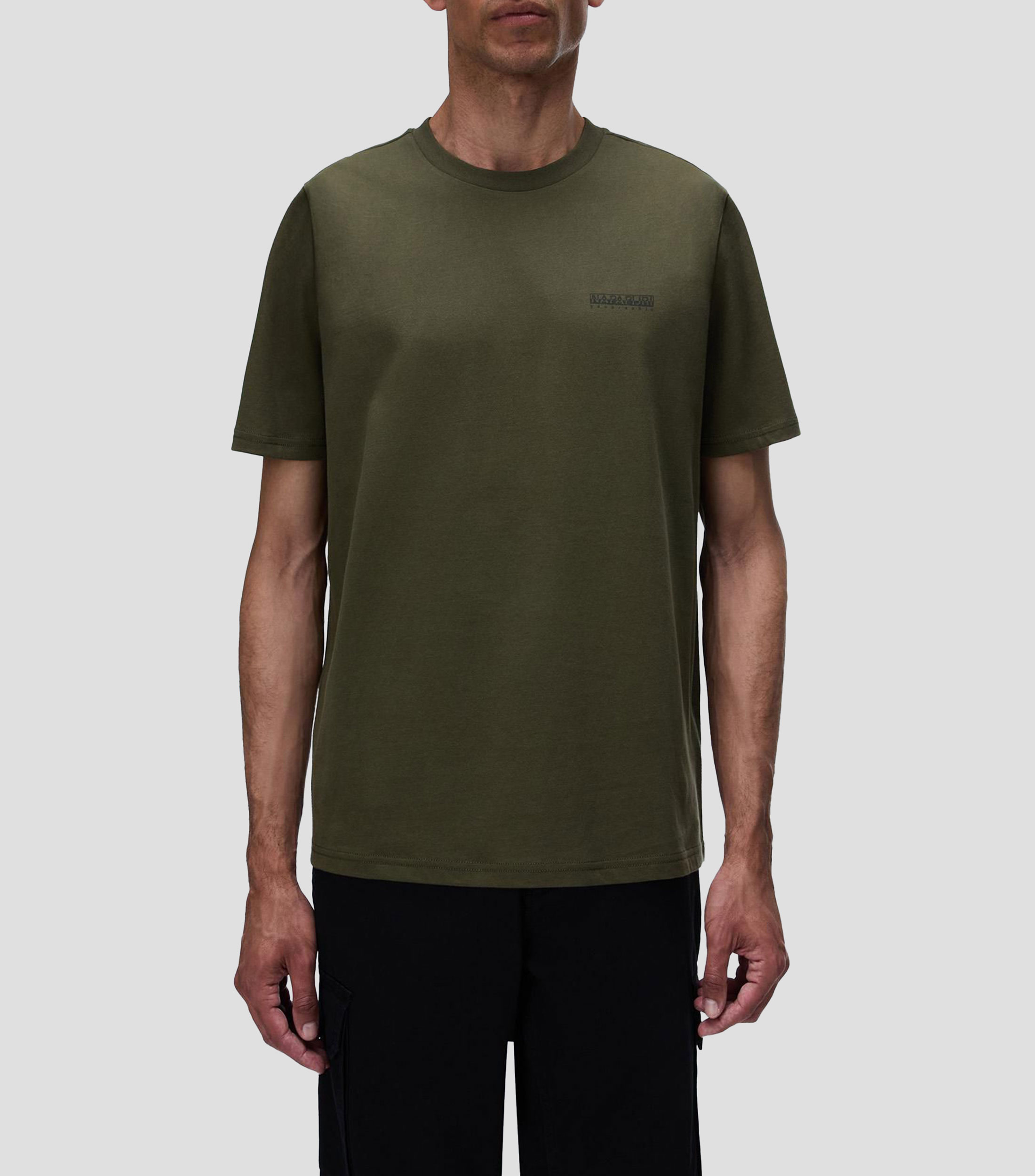 Playera cuello redondo manga corta estampada Hombre